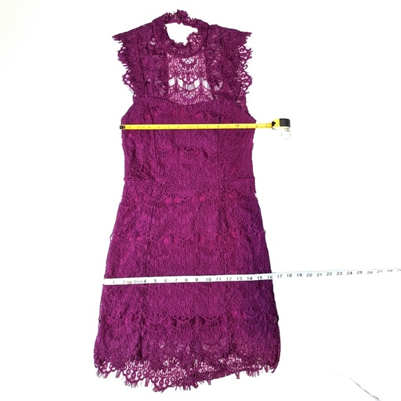 Free People backless magenta lace dress - Picture 5 of 6
